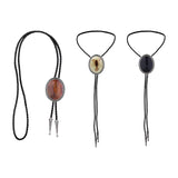 Maxbell PU Bolo Tie Necktie Costume Wedding Halloween Necklace Handmade Fancy Dress Brown