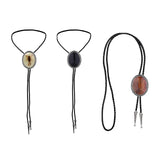 Maxbell PU Bolo Tie Necktie Costume Wedding Halloween Necklace Handmade Fancy Dress Brown