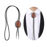 Maxbell PU Bolo Tie Necktie Costume Wedding Halloween Necklace Handmade Fancy Dress Brown