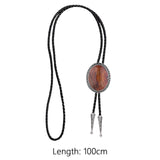 Maxbell PU Bolo Tie Necktie Costume Wedding Halloween Necklace Handmade Fancy Dress Brown