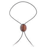 Maxbell PU Bolo Tie Necktie Costume Wedding Halloween Necklace Handmade Fancy Dress Brown