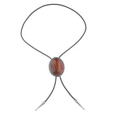 Maxbell PU Bolo Tie Necktie Costume Wedding Halloween Necklace Handmade Fancy Dress Brown