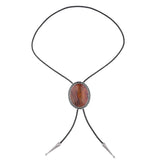 Maxbell PU Bolo Tie Necktie Costume Wedding Halloween Necklace Handmade Fancy Dress Brown