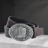 Maxbell Mens Cowboy Belt Classic Waist Strap 120cm PU Leather for Boyfriend Brown