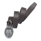 Maxbell Mens Cowboy Belt Classic Waist Strap 120cm PU Leather for Boyfriend Brown