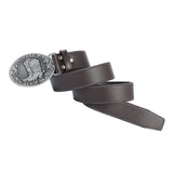 Maxbell Mens Cowboy Belt Classic Waist Strap 120cm PU Leather for Boyfriend Brown