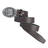 Maxbell Mens Cowboy Belt Classic Waist Strap 120cm PU Leather for Boyfriend Brown