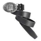 Maxbell Mens Cowboy Belt Classic Waist Strap 120cm PU Leather for Boyfriend Black