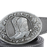 Maxbell Mens Cowboy Belt Classic Waist Strap 120cm PU Leather for Boyfriend Black