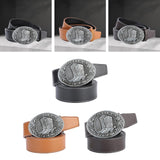 Maxbell Mens Cowboy Belt Classic Waist Strap 120cm PU Leather for Boyfriend Black