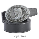 Maxbell Mens Cowboy Belt Classic Waist Strap 120cm PU Leather for Boyfriend Black
