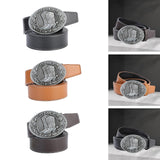 Maxbell Mens Cowboy Belt Classic Waist Strap 120cm PU Leather for Boyfriend Black
