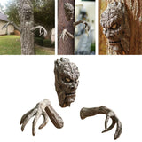 Maxbell 3Pcs Resin Facial Features Figures Holiday Decorative for Garden Lawn