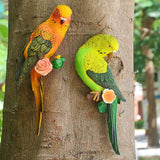 Maxbell Realistic Miniature Birds Tree Peeker Decor Statue for Outdoor Patio