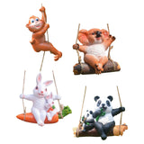 Maxbell Hanging Swing Animal Statue Garden Sculpture Decor Hand Painted Accessories Monkey