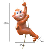 Maxbell Hanging Swing Animal Statue Garden Sculpture Decor Hand Painted Accessories Monkey