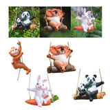 Maxbell Hanging Swing Animal Statue Garden Sculpture Decor Hand Painted Accessories Monkey