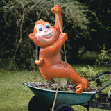 Maxbell Hanging Swing Animal Statue Garden Sculpture Decor Hand Painted Accessories Monkey