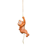 Maxbell Hanging Swing Animal Statue Garden Sculpture Decor Hand Painted Accessories Monkey