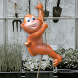 Maxbell Hanging Swing Animal Statue Garden Sculpture Decor Hand Painted Accessories Monkey