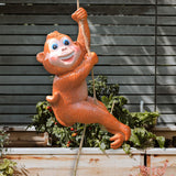 Maxbell Hanging Swing Animal Statue Garden Sculpture Decor Hand Painted Accessories Monkey