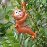 Maxbell Hanging Swing Animal Statue Garden Sculpture Decor Hand Painted Accessories Monkey