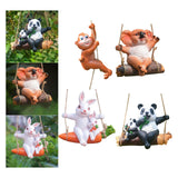 Maxbell Hanging Swing Animal Statue Garden Sculpture Decor Hand Painted Accessories Monkey