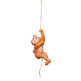 Maxbell Hanging Swing Animal Statue Garden Sculpture Decor Hand Painted Accessories Monkey