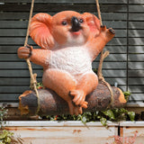 Maxbell Hanging Swing Animal Statue Garden Sculpture Decor Hand Painted Accessories Koala