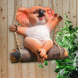 Maxbell Hanging Swing Animal Statue Garden Sculpture Decor Hand Painted Accessories Koala