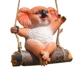 Maxbell Hanging Swing Animal Statue Garden Sculpture Decor Hand Painted Accessories Koala