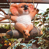 Maxbell Hanging Swing Animal Statue Garden Sculpture Decor Hand Painted Accessories Koala