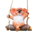 Maxbell Hanging Swing Animal Statue Garden Sculpture Decor Hand Painted Accessories Koala