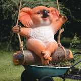 Maxbell Hanging Swing Animal Statue Garden Sculpture Decor Hand Painted Accessories Koala