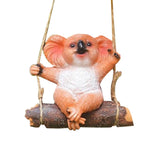 Maxbell Hanging Swing Animal Statue Garden Sculpture Decor Hand Painted Accessories Koala