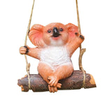 Maxbell Hanging Swing Animal Statue Garden Sculpture Decor Hand Painted Accessories Koala