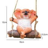 Maxbell Hanging Swing Animal Statue Garden Sculpture Decor Hand Painted Accessories Koala