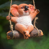 Maxbell Hanging Swing Animal Statue Garden Sculpture Decor Hand Painted Accessories Koala