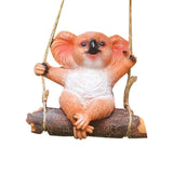 Maxbell Hanging Swing Animal Statue Garden Sculpture Decor Hand Painted Accessories Koala