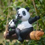 Maxbell Hanging Swing Animal Statue Garden Sculpture Decor Hand Painted Accessories Panda