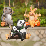 Maxbell Hanging Swing Animal Statue Garden Sculpture Decor Hand Painted Accessories Panda