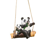 Maxbell Hanging Swing Animal Statue Garden Sculpture Decor Hand Painted Accessories Panda