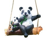 Maxbell Hanging Swing Animal Statue Garden Sculpture Decor Hand Painted Accessories Panda