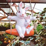 Maxbell Hanging Swing Animal Statue Garden Sculpture Decor Hand Painted Accessories Rabbit