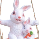 Maxbell Hanging Swing Animal Statue Garden Sculpture Decor Hand Painted Accessories Rabbit