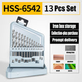 Maxbell 13x Twist Drill Bit Set Hole Punching Drill Bit for Engineering Home DIY HSS 6542