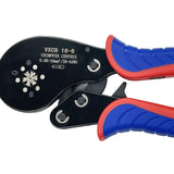 Maxbell Ratcheting Crimping Tool Self Adjusting Multi Purpose for Cable End Sleeves Red Blue