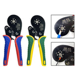 Maxbell Ratcheting Crimping Tool Self Adjusting Multi Purpose for Cable End Sleeves Red Blue