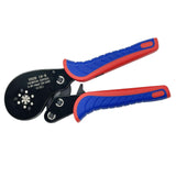 Maxbell Ratcheting Crimping Tool Self Adjusting Multi Purpose for Cable End Sleeves Red Blue