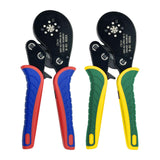 Maxbell Ratcheting Crimping Tool Self Adjusting Multi Purpose for Cable End Sleeves Red Blue